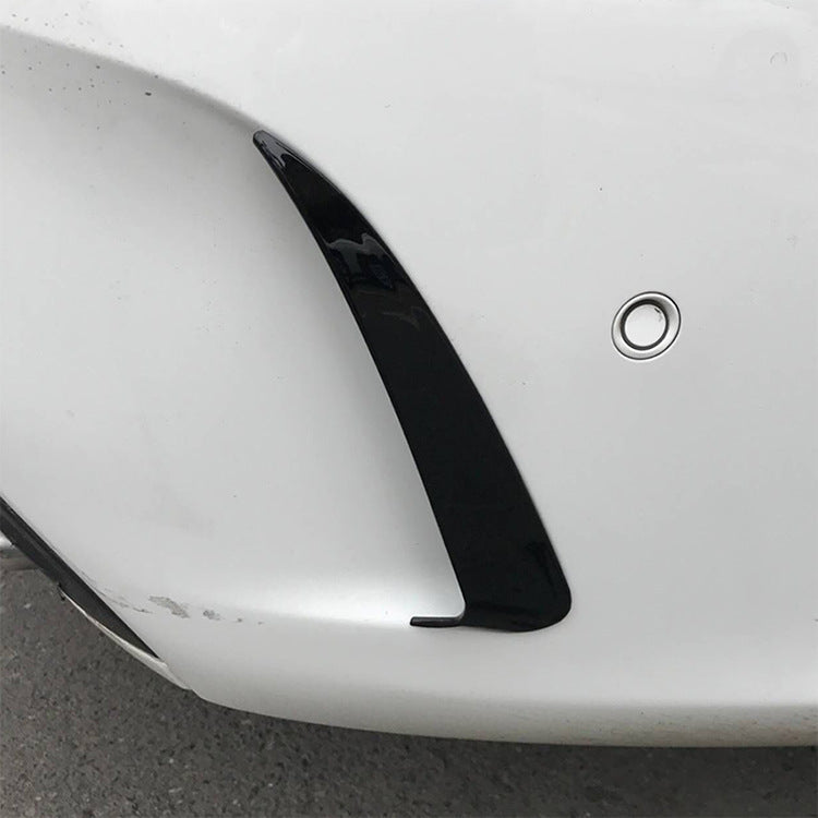 Gloss Black Rear Bumper Trims for Mercedes Benz W205 C Class Saloon 15-21