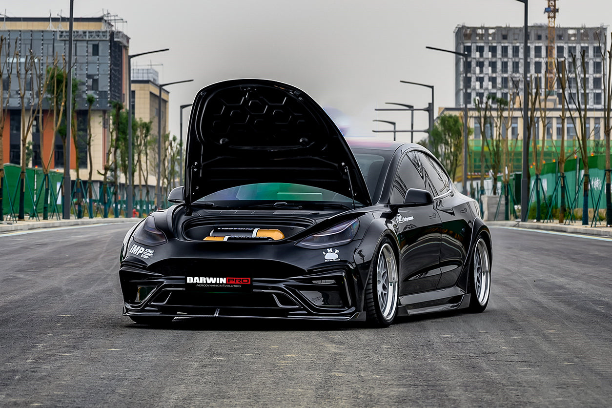 DARWINPRO - TESLA MODEL 3 IMP PERFORMANCE PARTIAL CARBON FIBER FRONT BUMPER