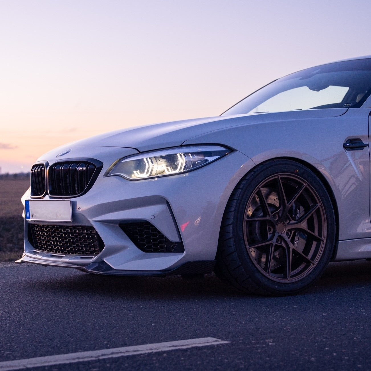 CS Style Carbon Fibre Front Splitter for BMW F87 M2C Competition 16-21