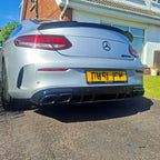 A Style Gloss Black Rear Diffuser & Exhaust Tips for Mercedes Benz W205 C Class & C63 Coupe 15-21