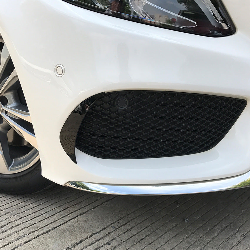 Gloss Black Front Canards (2 pcs) for Mercedes Benz W205 C Class 15-18