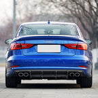 V Style Gloss Black Diffuser for Audi S3 8V Saloon 13-16