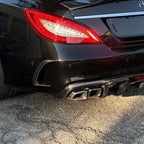 Carbon Fibre Rear Bumper Trim for Mercedes C218 CLS 15-18