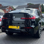 V Style Gloss Black Rear Diffuser with Exhaust Tips for BMW G02 X4 18-Present