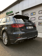 Rear Side Splitters Audi S3 8V Facelift Sportback (2017-2020) - Carbon Look