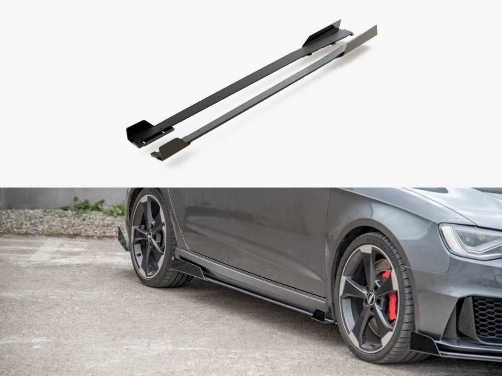 Street PRO Side Skirts Diffusers + Flaps Audi RS3 8V Sportback