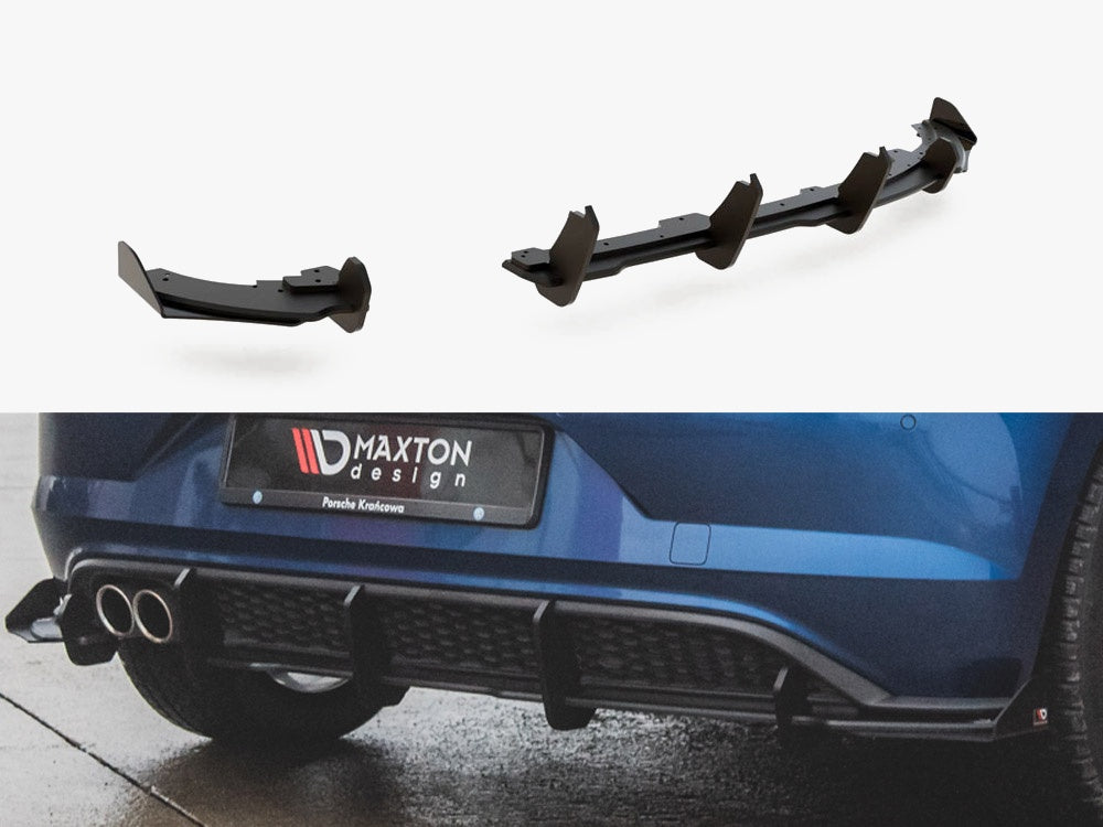 Street PRO Rear Valance + Flaps VW Polo GTI Mk6 - Red + Gloss Flaps