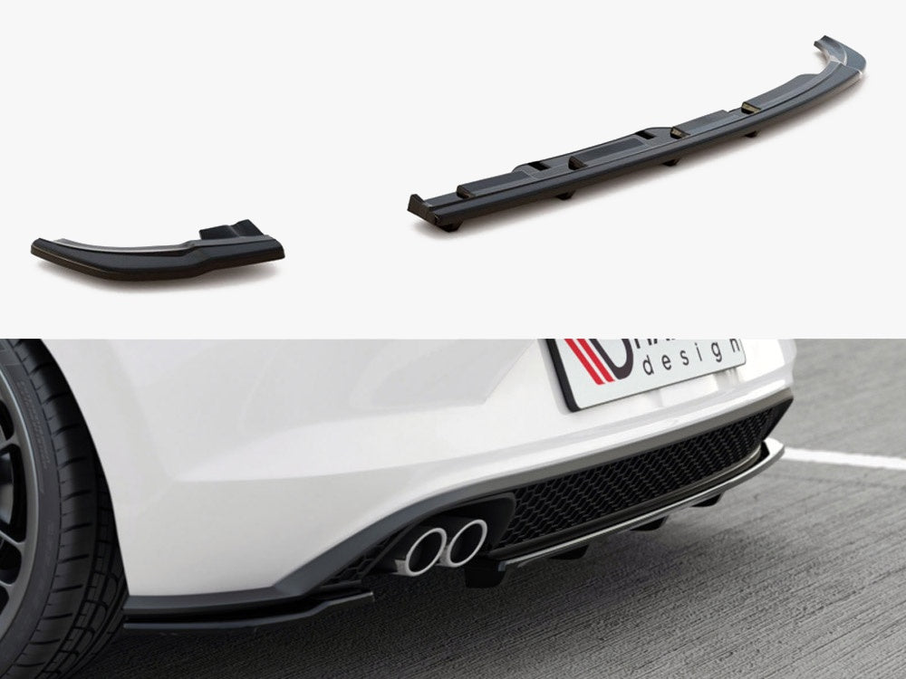 Rear Splitter (Vertical Bars) Volkswagen Polo GTI / R-Line Mk6 - Carbon Look