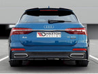 Central Rear Splitter (Vertical Bars) Audi A6 S-Line C8 - Carbon Look