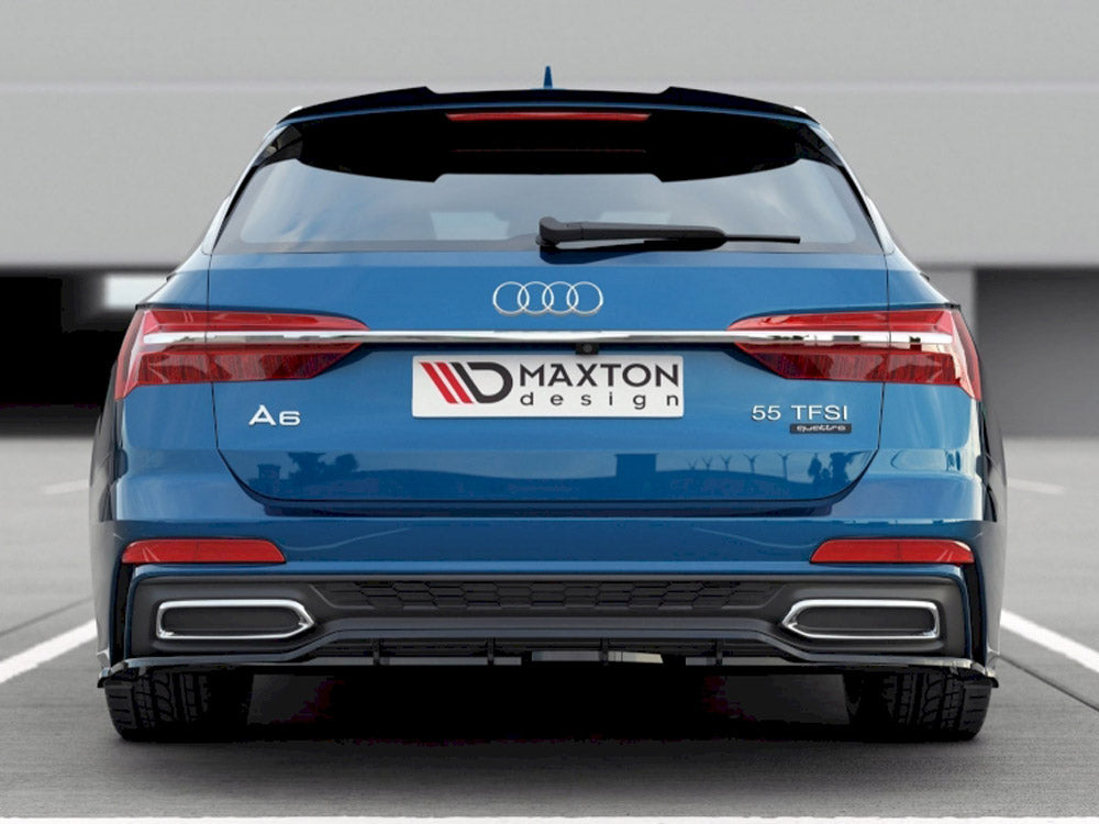 Central Rear Splitter (Vertical Bars) Audi A6 S-Line C8 - Carbon Look