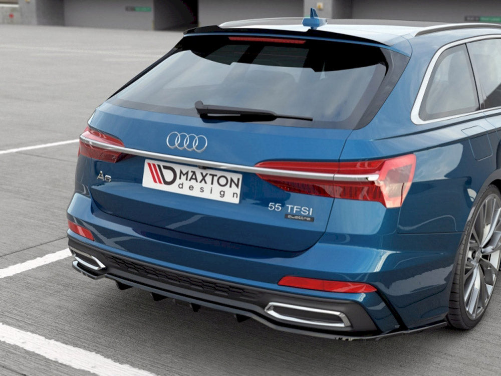 Central Rear Splitter (Vertical Bars) Audi A6 S-Line C8 - Carbon Look