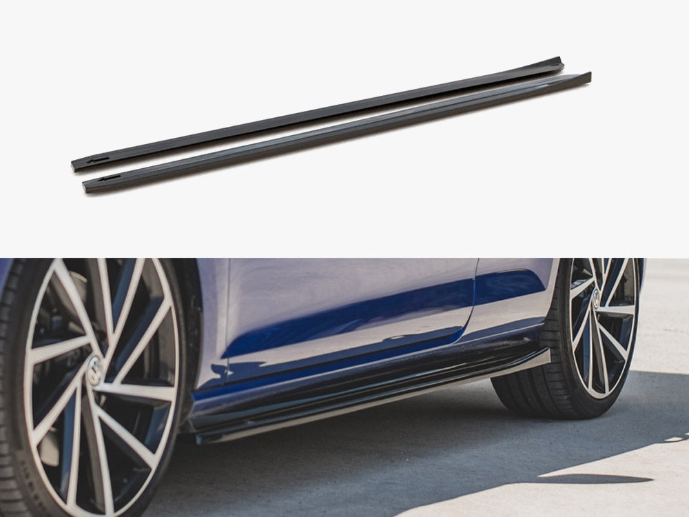 Side Skirts Diffusers V.4 Volkswagen Golf R / R-Line Mk7 Facelift