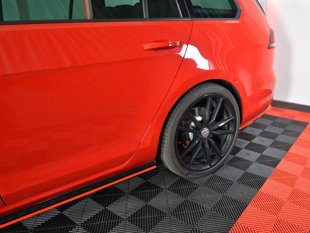Rear Side Splitters V.2 VW Golf 7 R Variant Facelift - Carbon Look