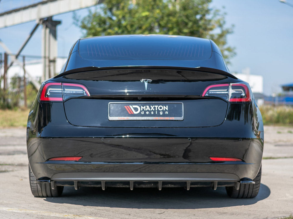 Rear Side Splitters Tesla Model 3 - Carbon Look