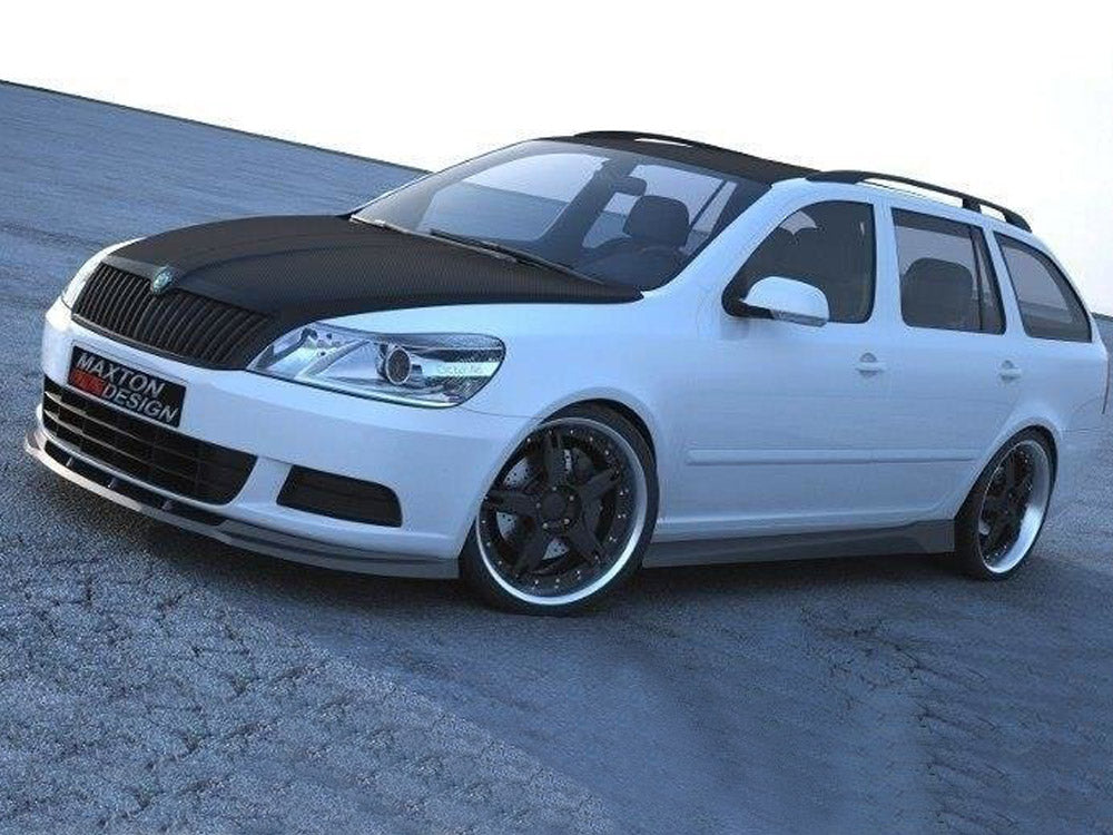 Front Splitter Octavia 2 Facelift Model, Standard Bumper - Carbon Look