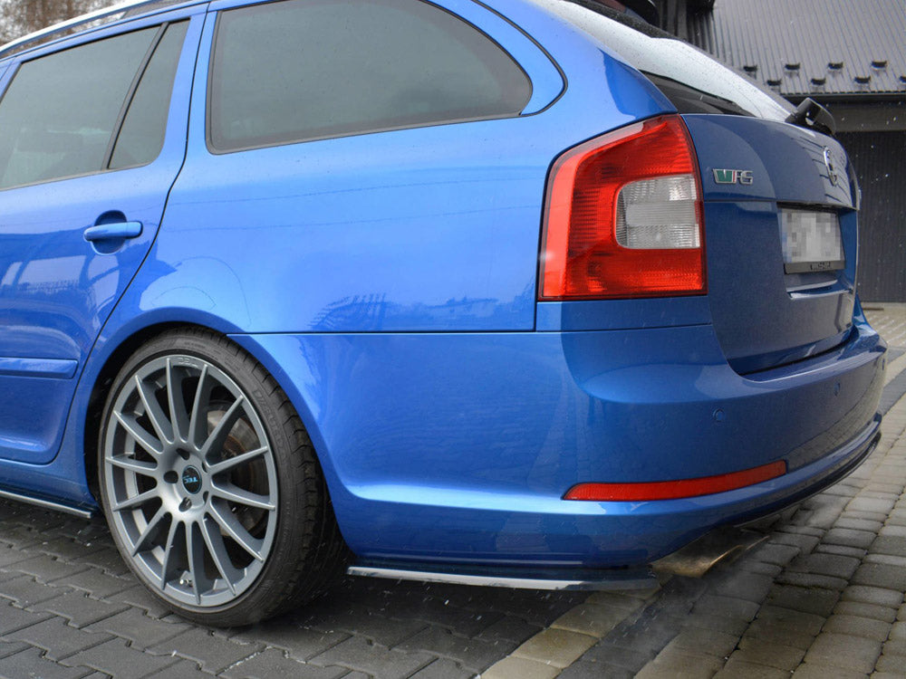 Rear Side Splitters Skoda Octavia Mk2 VRS Estate Facelift