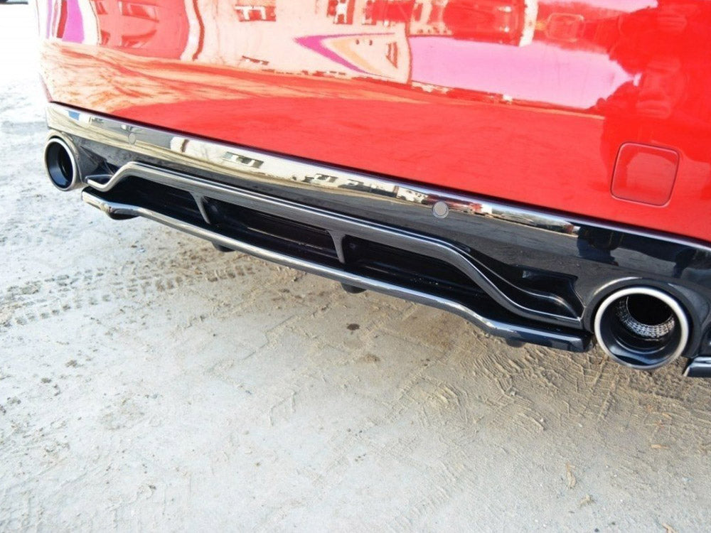 Central Rear Splitter (Vertical Bars) Peugeot 308 II GTI - Textured