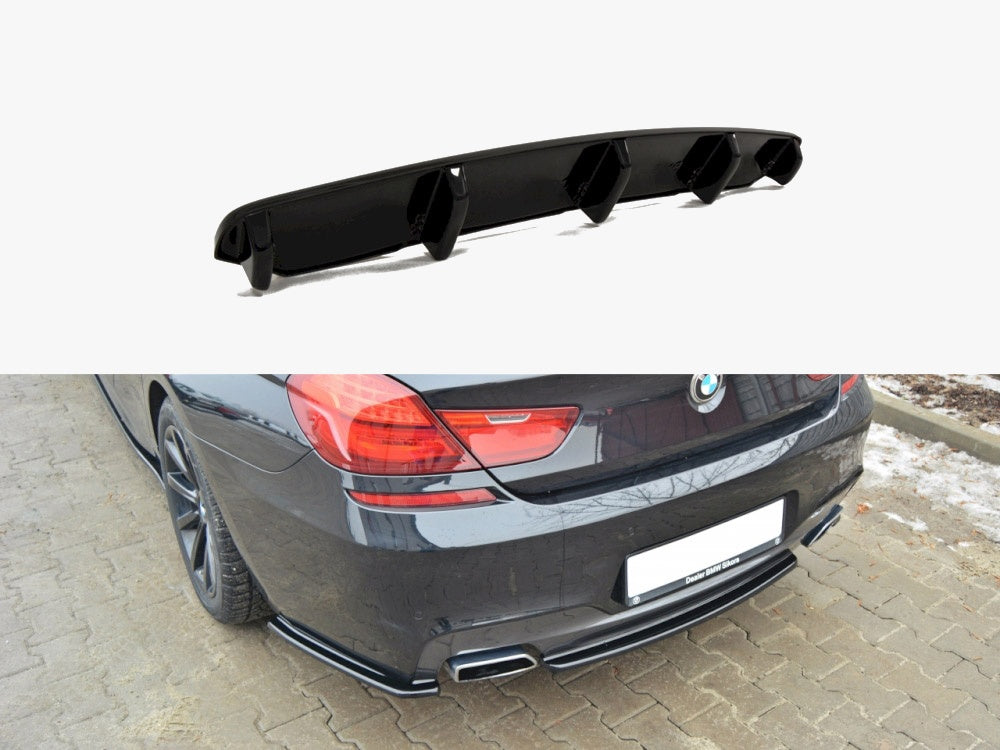 Central Rear Splitter (Vertical Bars) BMW 6 Gran Coupe M-Sport - Textured