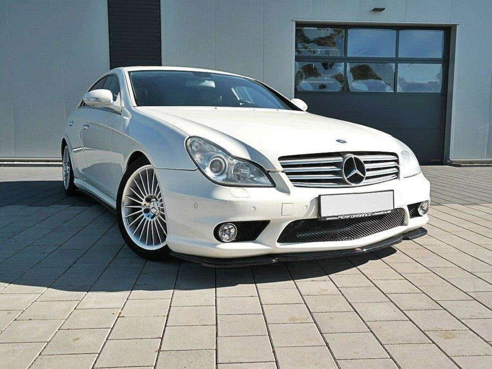 Front Splitter V.1 Mercedes CLS C219 55AMG Sedan (2004-2006) - Carbon Look