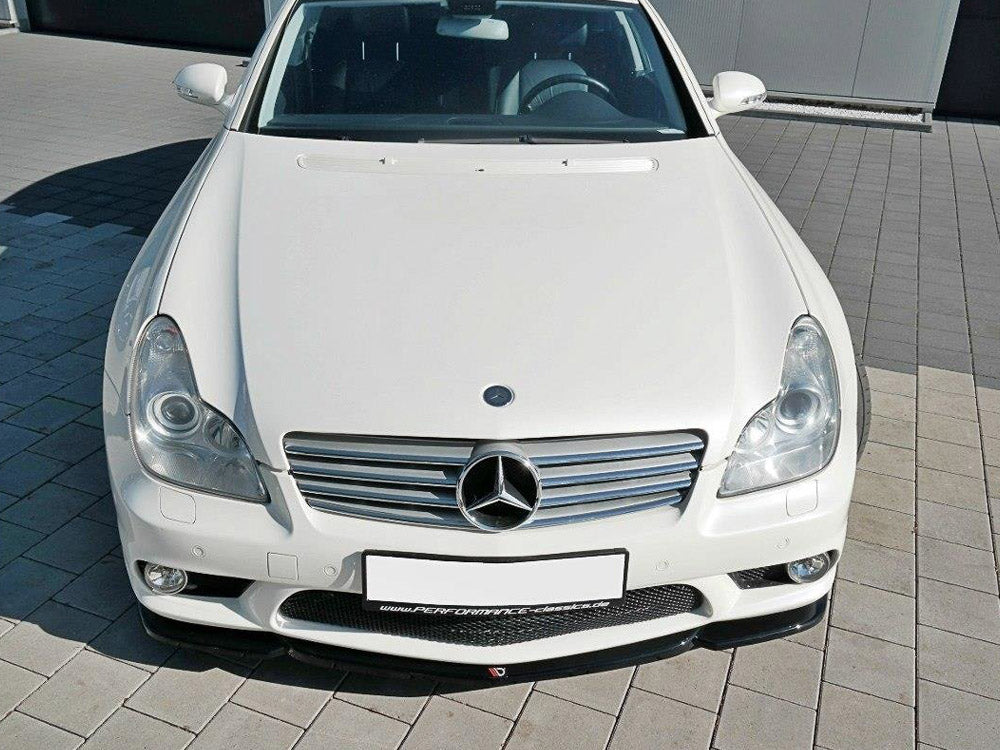 Front Splitter V.1 Mercedes CLS C219 55AMG Sedan (2004-2006) - Textured