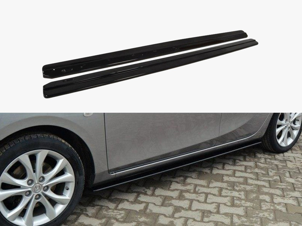 Side Skirts Diffusers Mazda 3 MK2 Sport (Preface) - Carbon Look
