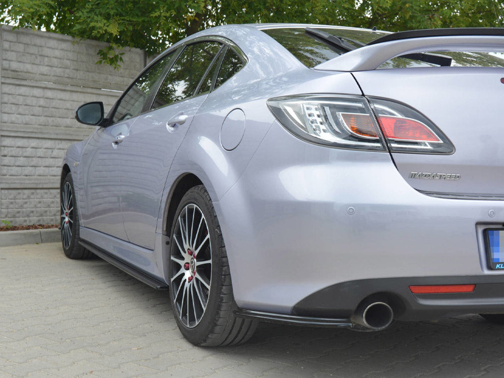 Rear Side Splitters  Mazda 6 MK2 Sport Hatch (Gh-series) Pre-facelift (2008-2010) - Carbon Look