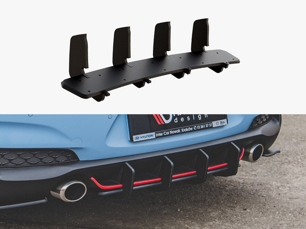 Street PRO Rear Diffuser V.2 Hyundai I30 N Mk3 Hatchback - Black-Red