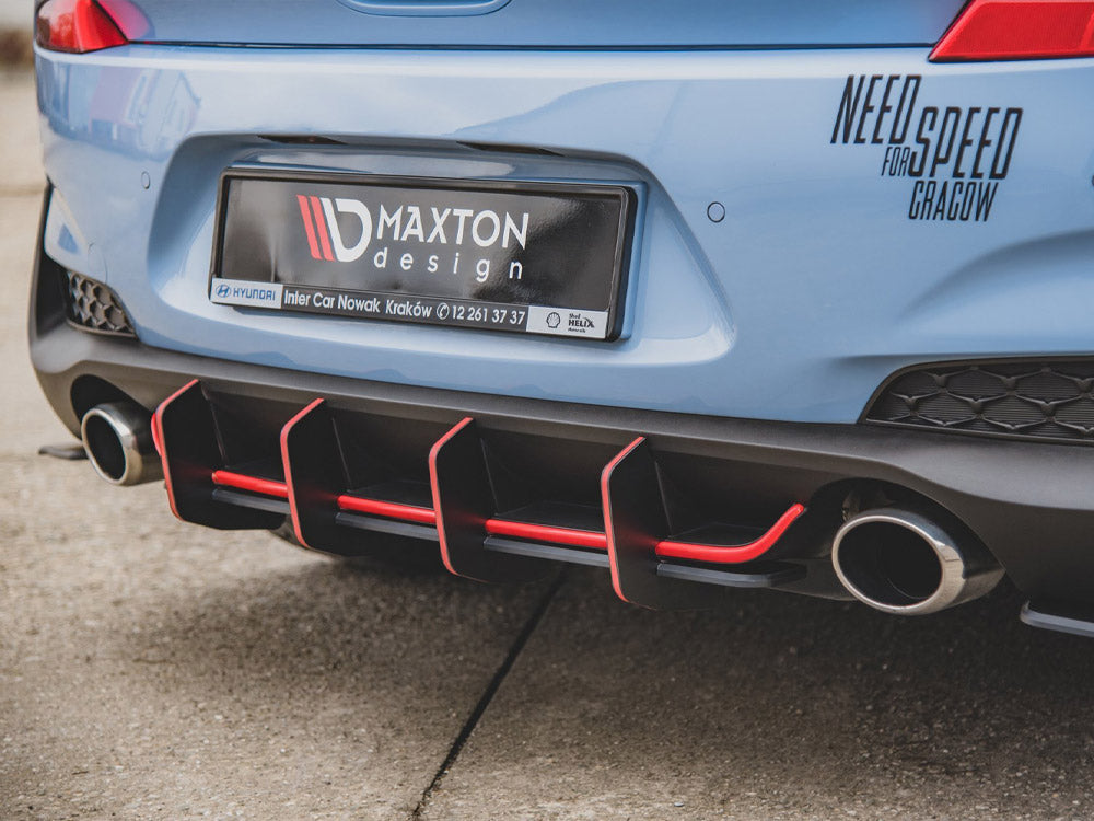 Street PRO Rear Diffuser V.2 Hyundai I30 N Mk3 Hatchback - Black-Red