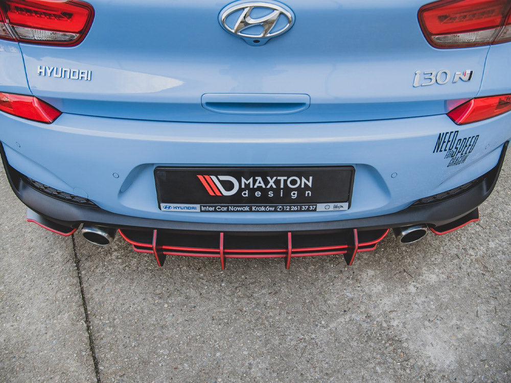 Street PRO Rear Diffuser V.2 Hyundai I30 N Mk3 Hatchback - Black-Red