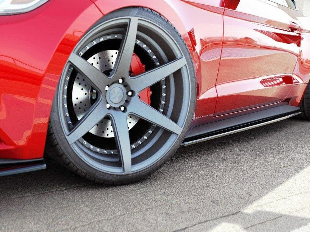 Side Skirts Diffusers Ford Mustang Mk6 (2014-2017) - Textured