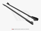 Street PRO Side Skirts Diffusers V.1 + Flaps Ford Mustang GT Mk6 Facelift - Black-Red + Gloss Flaps