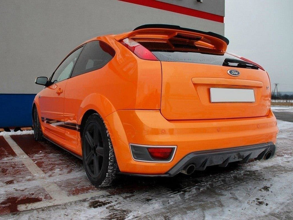 Rear Side Splitters Ford Focus MK2 ST Preface Model Fits With Rear Valance - Carbon Look