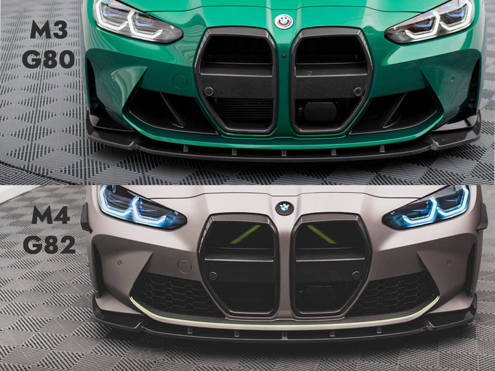 Carbon Fiber Front Grill + License Plate Holder Base BMW M4 G82 / M3 G80