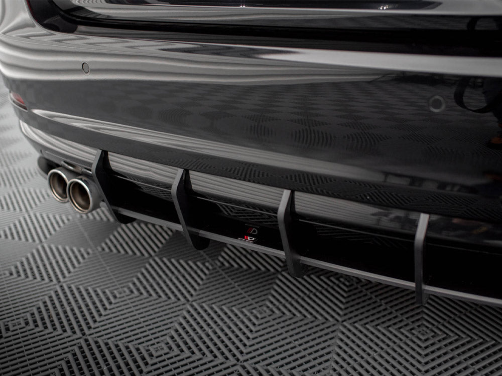 Street PRO Rear Diffuser + Flaps BMW 4 Gran Coupe F36 - Black-Red + Gloss Flaps