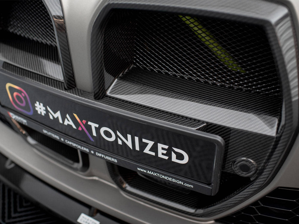 Carbon Fiber Front Grill + License Plate Holder Base BMW M4 G82 / M3 G80