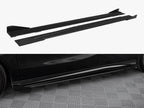 Street PRO Side Skirts Diffusers + Flaps Mercedes-Benz A AMG-Line W176 Facelift - Black-Red + Gloss Flaps
