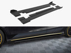 Street PRO Side Skirts Diffusers + Flaps Mercedes-AMG CLA 45 C117 Facelift - Black-Red + Gloss Flaps