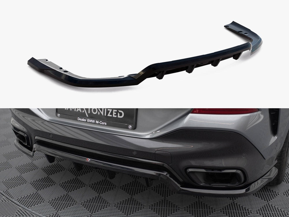 Central Rear Splitter (Vertical Bars) V.1 BMW X6 M-Pack G06 Facelift