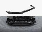 Street PRO Front Splitter V.1 + Flaps Audi RS3 Sedan 8V Facelift - Black-Red + Gloss Flaps