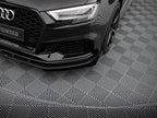 Street PRO Front Splitter V.1 + Flaps Audi RS3 Sedan 8V Facelift - Black-Red + Gloss Flaps