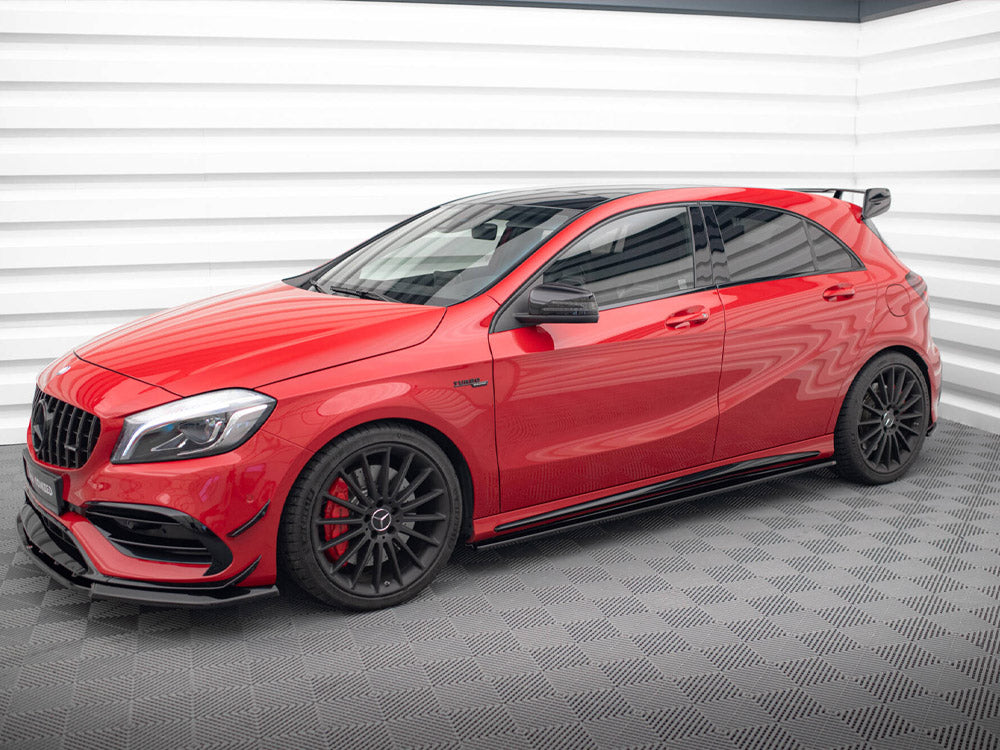 Side Skirts Diffusers Mercedes A W176 / CLA 117 AMG / CLA 117 AMG-Line Facelift - Carbon Look