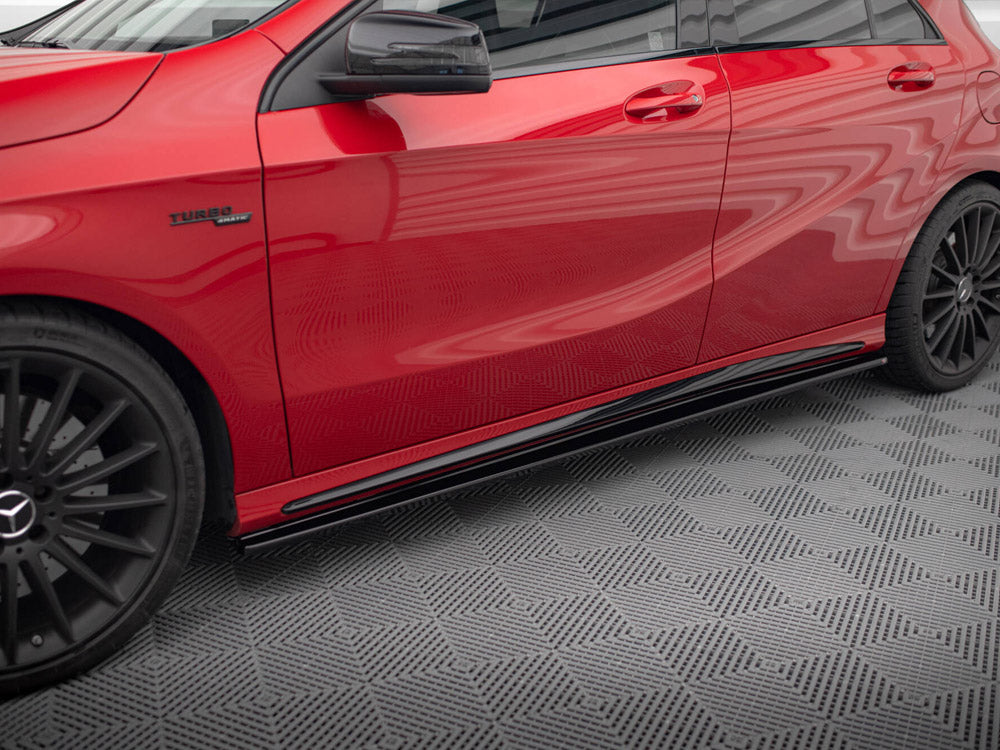 Side Skirts Diffusers Mercedes A W176 / CLA 117 AMG / CLA 117 AMG-Line Facelift - Carbon Look