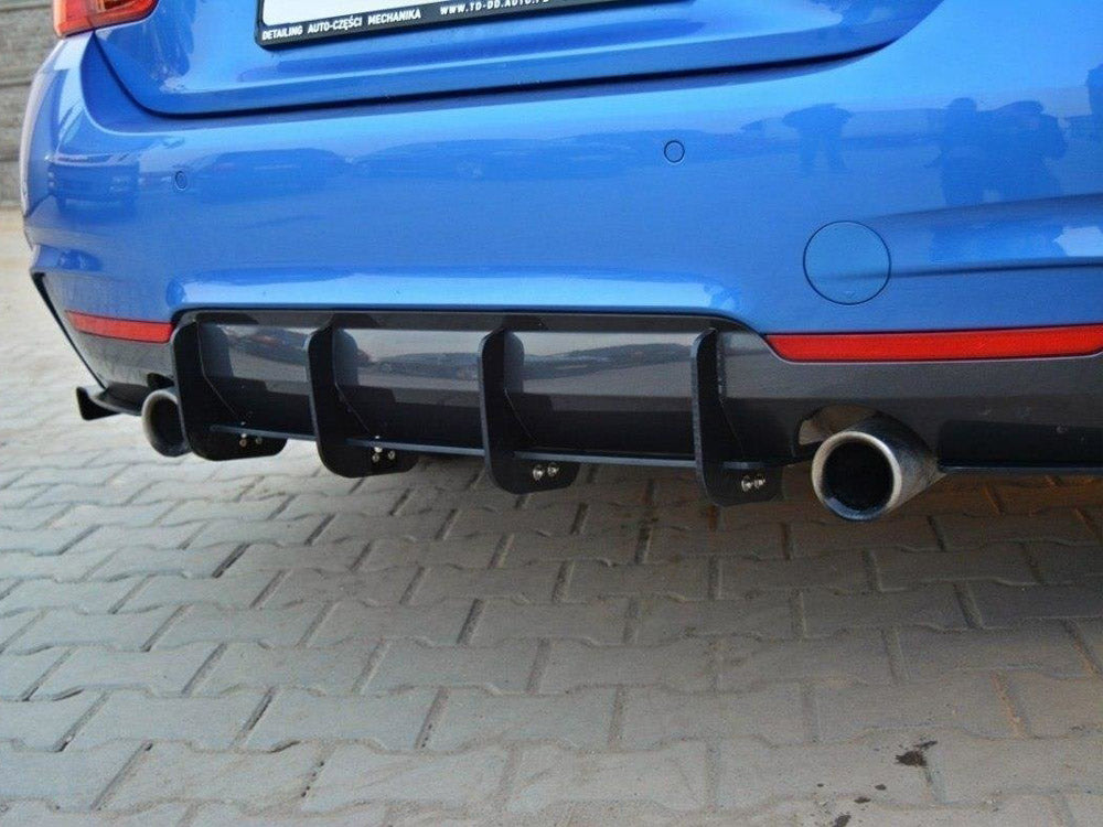 Rear Diffuser &amp; Rear Side Splitters BMW 4 Coupe / Gran Coupe / Cabrio M-Pack F32 / F36 / F33