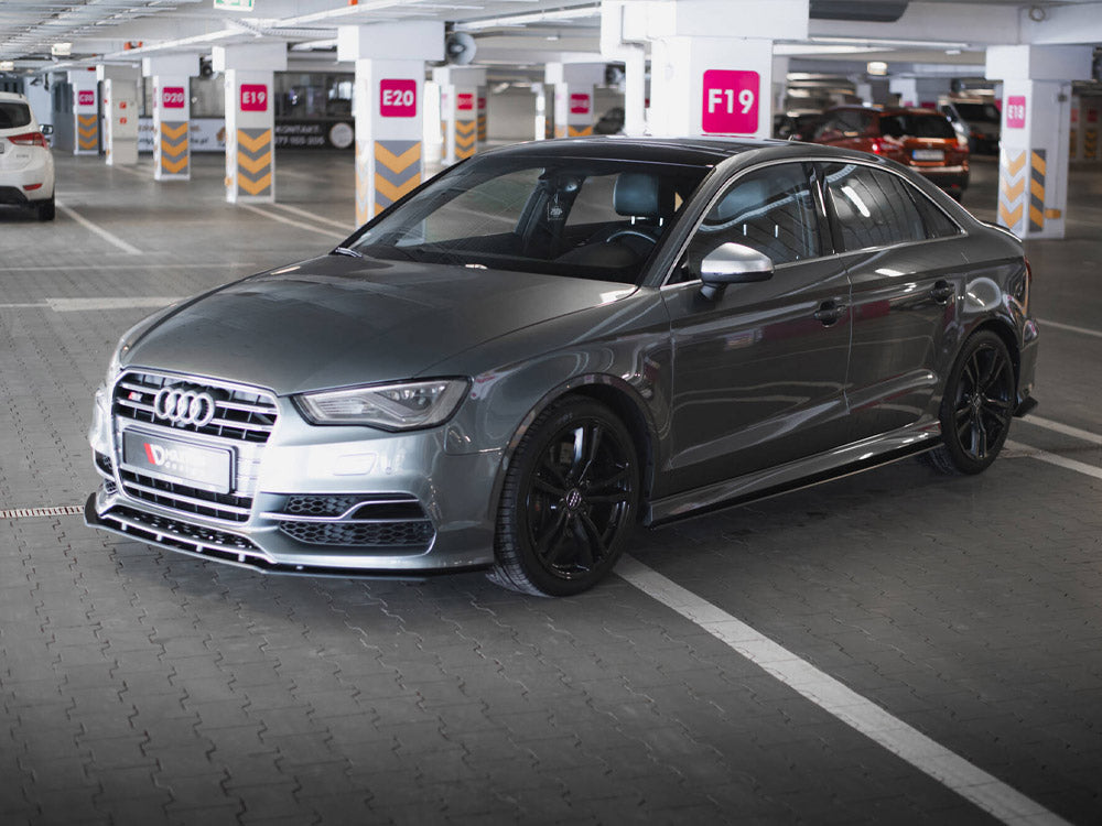 Street PRO Front Splitter Audi S3 / A3 S-Line Sedan 8V - Black-Red