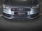 Street PRO Front Splitter Audi S3 / A3 S-Line Sedan 8V - Black-Red