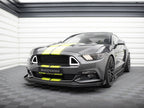 Street PRO Front Splitter + Flaps Ford Mustang GT Mk6 - Black-Red + Gloss Flaps