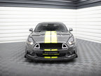 Street PRO Front Splitter + Flaps Ford Mustang GT Mk6 - Black-Red + Gloss Flaps