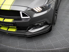 Street PRO Front Splitter + Flaps Ford Mustang GT Mk6 - Black-Red + Gloss Flaps