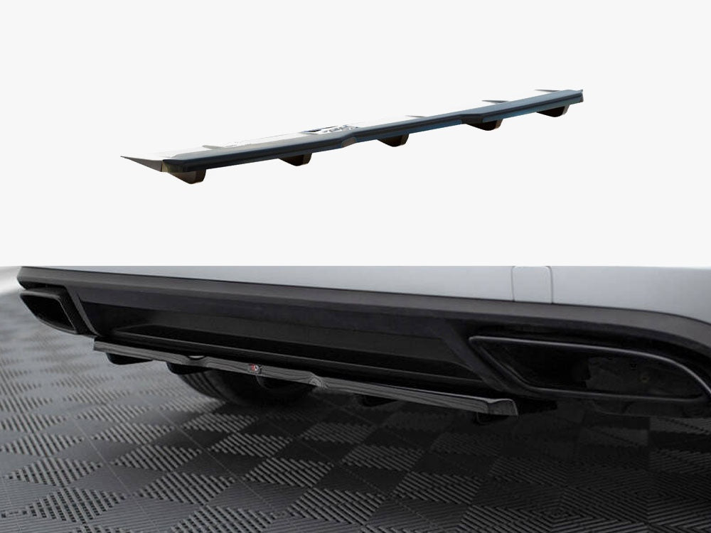 Central Rear Splitter (Vertical Bars) Skoda Kodiaq RS - Carbon Look