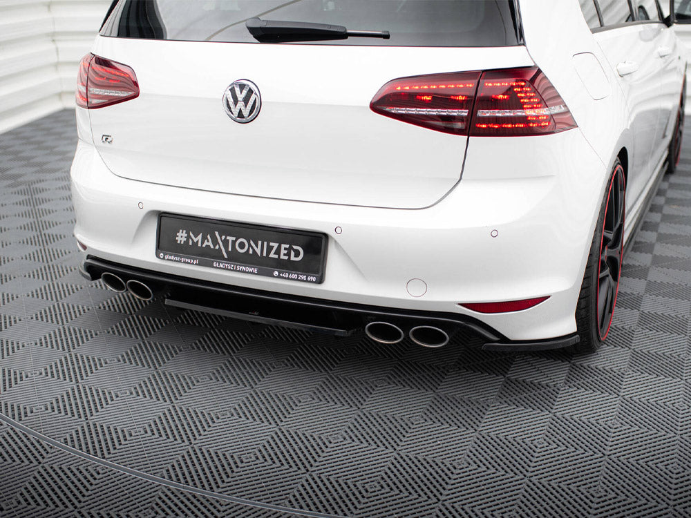 Central Rear Splitter (Vertical Bars) VW Golf R Mk7 - Carbon Look